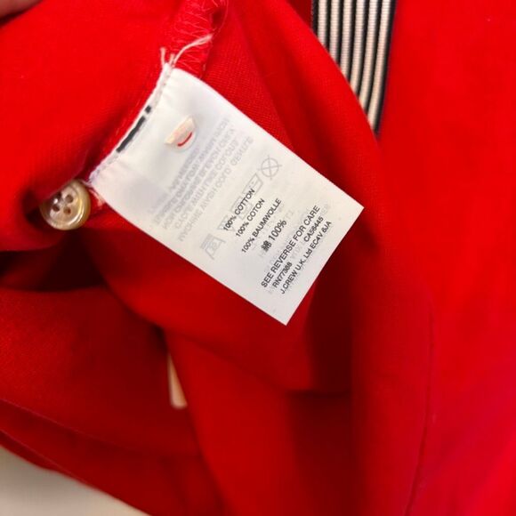 New J. Crew Red 3/4 Length Sleeve with Black & White Striped Ribbon Back Top Siz - Picture 6 of 6